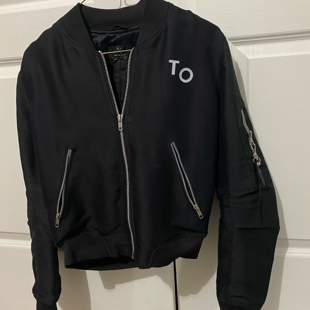 Black bomber jacket from peace collective (drakes store) size XS